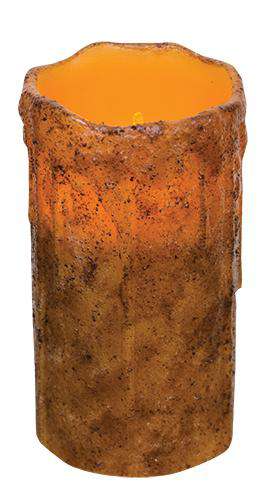 Burnt Mustard Drip Pillar, 6
